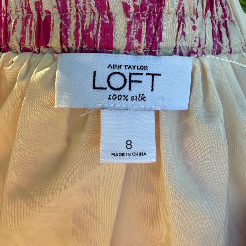 Ann Taylor LOFT 100% Silk Maxi Dress NWOT Criss Cross Back 8 Elegant Coquette - Picture 4 of 6